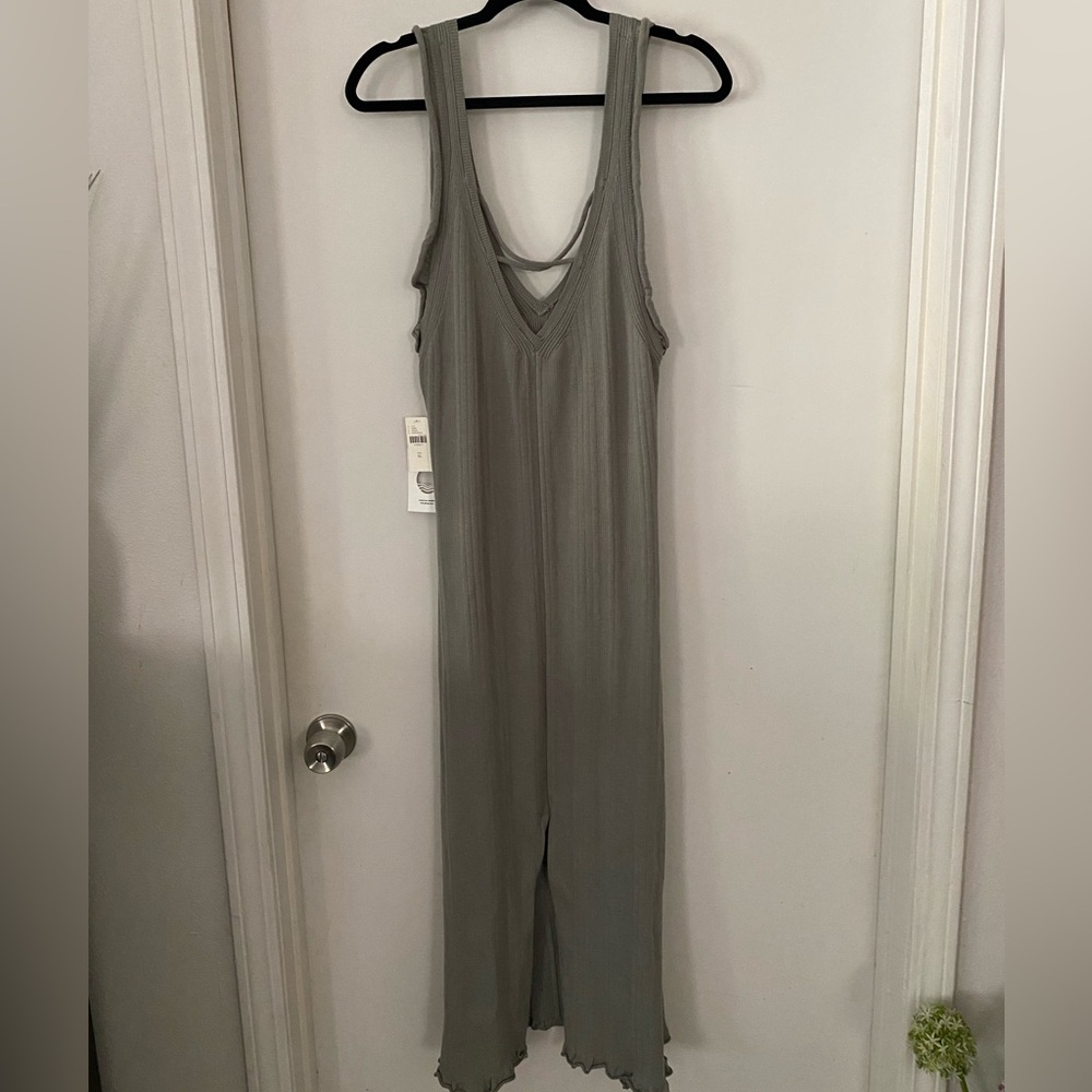 Daily Practice for Anthropologie Ribbed Sweater MIDI Dress Moss NWT XL - Picture 5 of 6